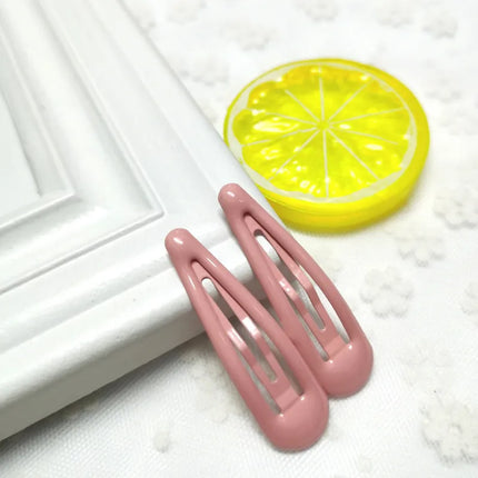2pc/lot Color BB Hairpins Metal Baking Finish Barrette Hair Clips for Kids Children Baby Girls Snap Pins Women Hair Accessories