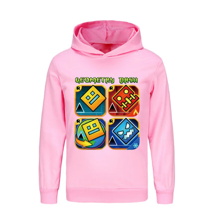 Geometry Dash Clothes Kids Spring Autumn Hoodies Baby Boys Hooded Sweatshirts Toddler Girls Casual Outerwear Children Coats