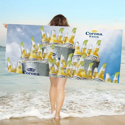 Corona Extra Beer Bath Towel Microfiber Soft Water Absorbing Breathable For Girl Kids Decorative Cartoon Beach Towel