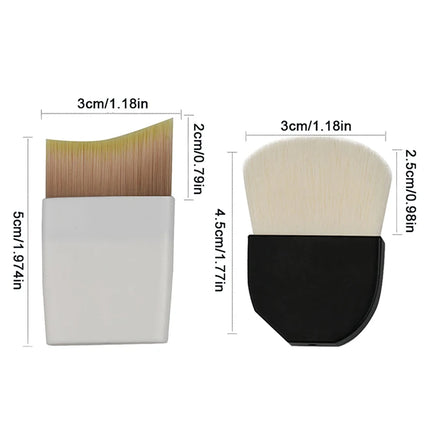 1PCS Professional Ultra-Thin One-Line Foundation Brush Crescent-Shaped Short Handle Soft Bristle Mask Brush