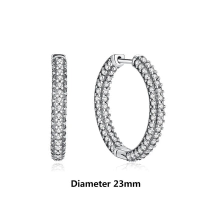 New 2026 Original 925 Sterling Silver Earrings For Women Piercing Hoop Love Heart Earings Rose Gold Wedding Gift Luxury Jewelry