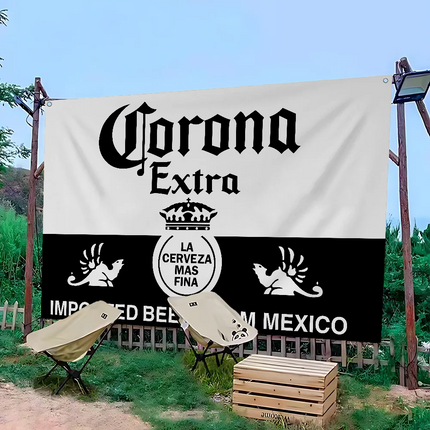 C-Corona E-Extra Beer Anime Chart Creative Pattern Hanging Flag Polyester Printed Banner Hand Pulled Flag