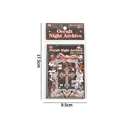 20pcs Retro Gothic style Sticker Book, Day and Night Poetry Collection, Handbooks, Notebooks, Decorative Stickers