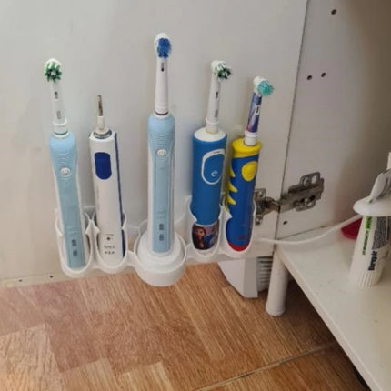 Electric Toothbrush Holder Compatible with Oral-B with Charger Storage Middle Slot for Organizing And Storing Toothbrushes