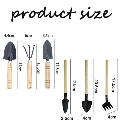 3pcs/set Rake and Shovel Set Mini Gardening Tool Set Garden Potted Flower Soil Loosening Planting Transplanting Hand Tool Kit