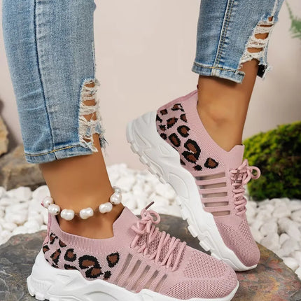 Woman shoes Leopard print sneakers lightweight and breathable women's casual sneakers sale shoes with free shipping