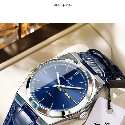 POEDAGAR Luxury Trend Men Watch Waterproof Luminous Date Week Man Wristwatch Military Outdoor Leather Men's Quartz Watches Reloj
