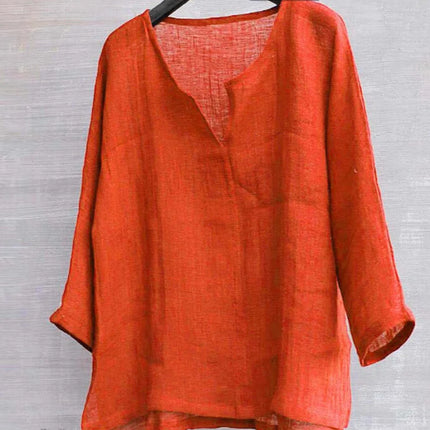 New Men's Summer Spring Long Sleeve Loose Solid Color Casual Long Sleeve Cool V-neck Shirt Tops Size S-5XL