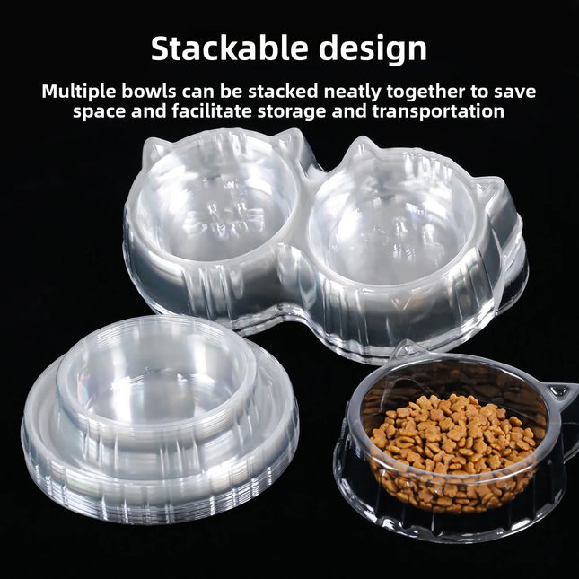 Disposable cat bowl Outdoor ant-proof pet bowl Lightweight recyclable plastic stray cat and dog feeding round bowl