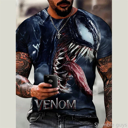 Summer Venom Man Women T-shirt Boys Girls Kids T-shirt Cartoon Superhero Print
