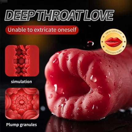 Sex Product 18+ Male Masturbator Cup with Vibrating Bullet, Oral Blowjob Stimulation Realistic Vagina, Waterproof Penis for Men