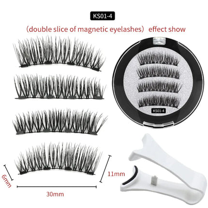 3D Magnetic False Eyelashes Reusable Magnetic Eyelashes With 4 Magnetic Lashes Natural Eyelash Extension Makeup Tools