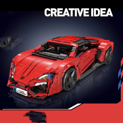 With Original Box Technical Car Toys The Red Lykan Sport Racing Car Building Block Assembly Car Brick Set Kids Christmas Gift
