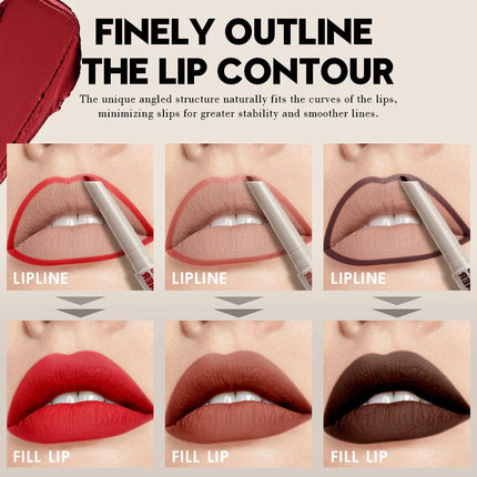 1pc Matte lip liner pen, long-lasting water and sweat resistant, twisted design - easy to apply, suitable for all skin types