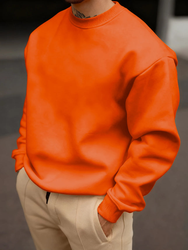 Mens Soft Autumn Sweatshirts Street Business Pullovers Comfortable Basics Tops Sport Casual Sportswears Daily All-Match Clothing