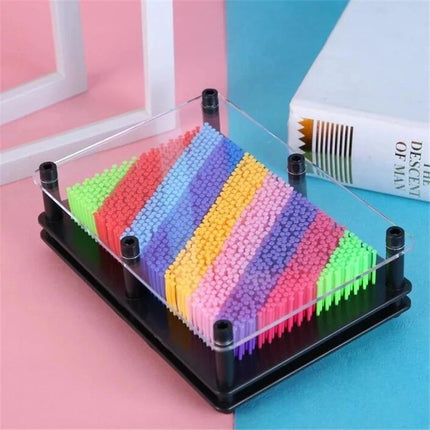 1pc-Plastic Square Rainbow Handprint Versatile Needle Drawing 3D Clone Hand Model Puzzle Toy
