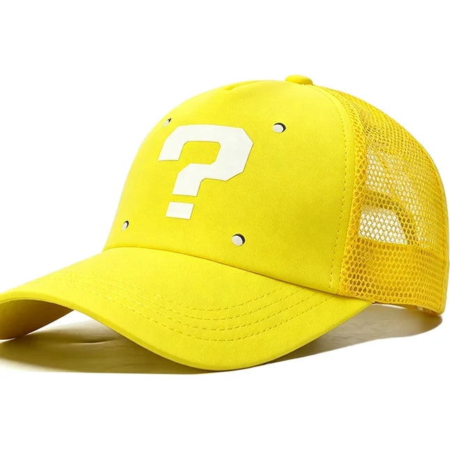 Anime Cartoon Super Brothers Cosplay Baseball Hat Breathable Sun Protection Yellow Question Block Baseball Sun Shading Cap