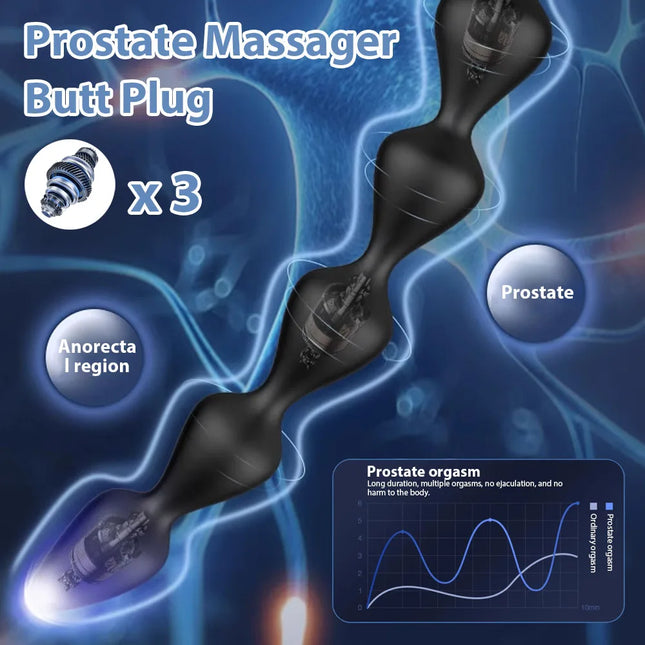 Anal Vibrator Prostate Massager Anal Beads Balls Butt plug Soft Silicone Good for Men Adults Sex Toys for Man Woman