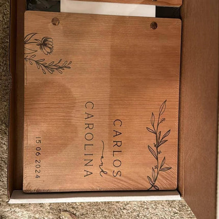 Wooden Wedding Guest Book - Personalized Laser Engraved, Perfect for Photos and Heartfelt Messages, Photobooth, Photo Album