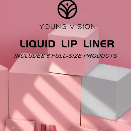 YOUNG VISION matte 6-color liquid lipliner set sponge gourd head fog face nude lipstick pen