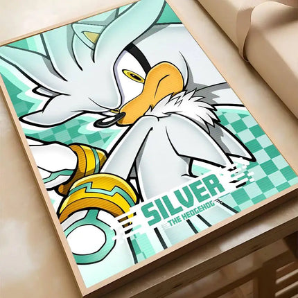 Kawaii Sonic Anime Poster Wall Art Waterproof / Kawaii Sonic Wall Poster