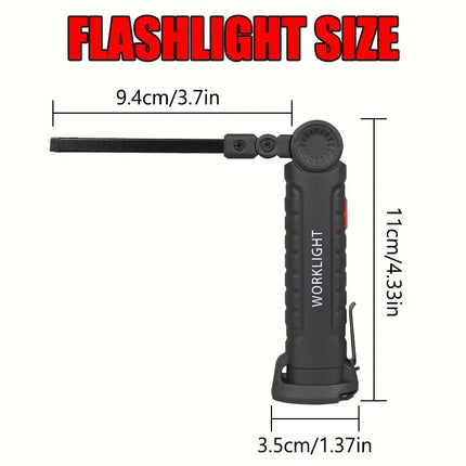 395nm LED UV Flashlight USB Rechargeable Foldable Lamp with Magnet Hook UV Light Ultraviolet for Pet Urine Detector Resin Curing