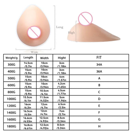 1 Pair=2pcs Realistic Self-Adhesive Silicone Fake Breasts Form for Crossdresser Prosthesis Transgender Cosplay Fake Boobs
