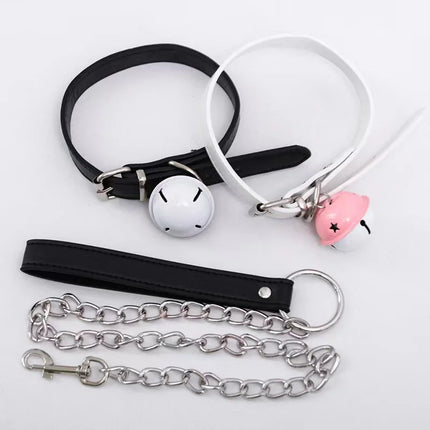 Sexy Women Charm Collar Choker Necklace PU Leather Harness Gift Punk Tassel Necklace Maid Cosplay Y2k Gothic Accessories
