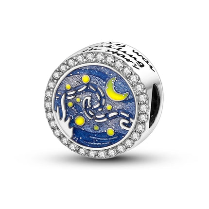 Charm Hot Sales 925 Sterling Silver Charms Beads CZ pave Round Charms Fit Original Bracelet Necklace Charms Jewelry Gift DIY