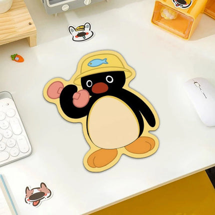 Cute Pingu Penguin Shaped Mousepad Office Essential Wrist Support Computer Keyboard Desk Mat Anti-Slip Durable For Men Women