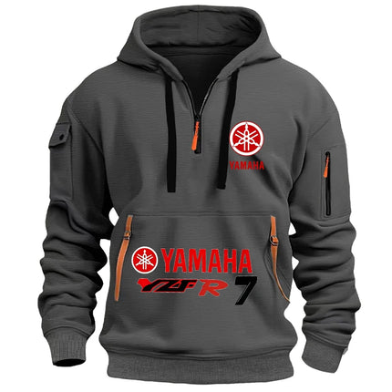 Yamaha Logo Men's Racing Casual Sport Hoodie - Size EU, Spring/Autumn Style, Long Sleeve, Multiple Pockets, Drawstring Design