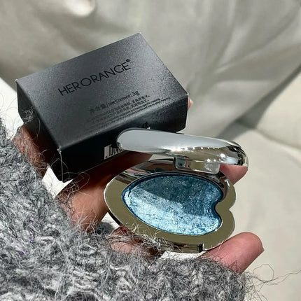 Pearlescent Blue Metallic Eyeshadow Palette Punk Smoky Purple Mashed Potato Waterproof Shimmer Glitter Heart-shaped Eye Shadow