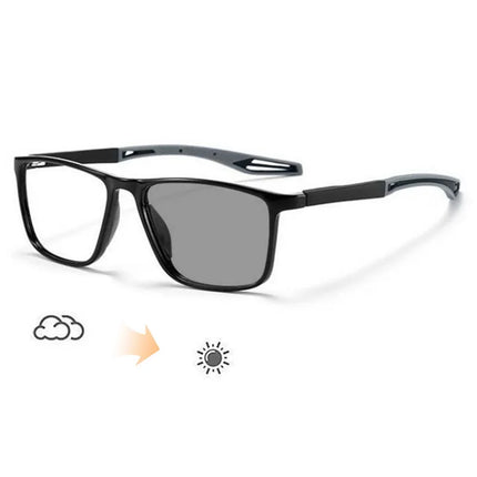Photochromic Sports Myopia Glasses Ultralight Frame Anti Blue Light Outdoor Sunglasses Nearsighted Optical Eyeglasses Diopter