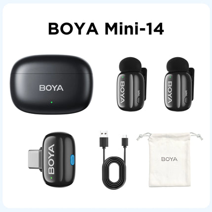 Boya mini Wireless Lavalier Microphone for iPhone Android Smartphone PC Computer , Vlogging TikTok YouTube Content Creators