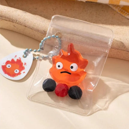 Funny Calcifer Fire Doll Squeeze Toys Anime Keychain Mini Anime Squeeze Bag Kawaii Cartoon Creative Cute SqueezeToy Party Favors