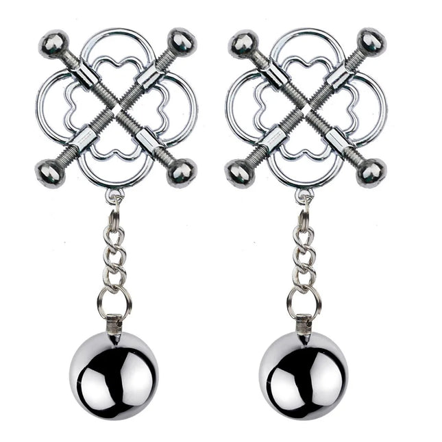 Metal Bell Nipple Clamps Nipple Clip with Chain Clips Flirting Teasing Sex Bondage Bdsm Masturbation Exotic Accessories Sex Toys