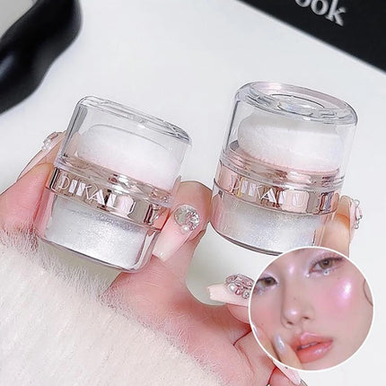 Shimmering Contour Blush Brightening Glitter Loose Powder Makeup Fairy Powder Highlighter Patting Powder Moonlight White Body