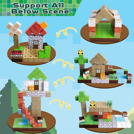 Magnetic Building Blocks - STEM Montessori Educational Toy for Kids 3-6 Years