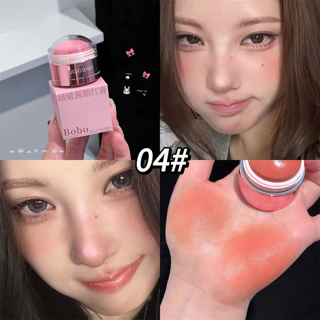 Creamy Pink Red Blush Stick Soft Face Blusher Cream Korean Makeup Peach Cheek Tint Brightening Apricot Contouring Rouge Cosmetic