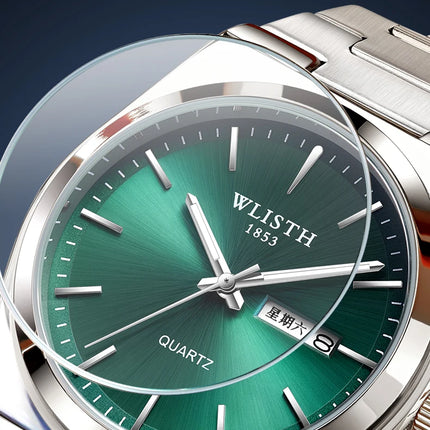 Men's Quartz Watch Luxury Waterproof Luminous Date Week Stainless Steel Men's Watch Male Wristwatches