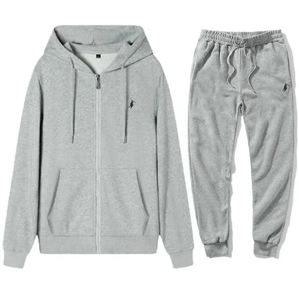 Men's Classic Hoodies and Sport Pants for Autumn and Winter, Suitable for Casual Fitness, Warmth and Casual Sportswear Sets in A