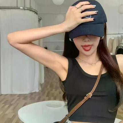 Women's Vest One-Piece No Steel Ring Cotton Chest Pad Wide Shoulder Sports Yoga Vest Underwear Black White Bra Tank Top Women