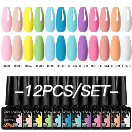 12pc All-season Nail Gel Polish Set Multicolor TPO HEMA Free Long-Lasting UV LED Nail Supplies for Women Daily & Party Wearing