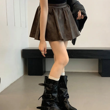 Autumn Winter Vintage Woman Knight Knee High Boots Shoes Ladies Elegant Thick Low Heel Belt Buckle Western Cowboy Botas