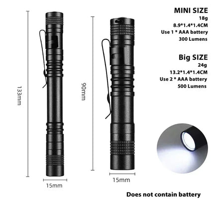Mini Portable LED Pen Light Pocket Ultra Bright High Lumens Handheld Flashlight Linterna Torch For Camping Outdoor Emergency