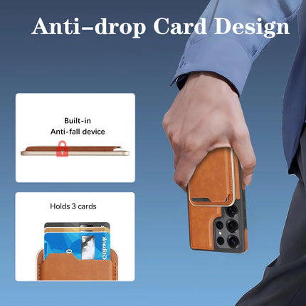 Luxury Business High Quality Magnetic Phone Case For Samsung Galaxy S25 S24 Plus S23 S22 Ultra Wallet Cover For Magsafe