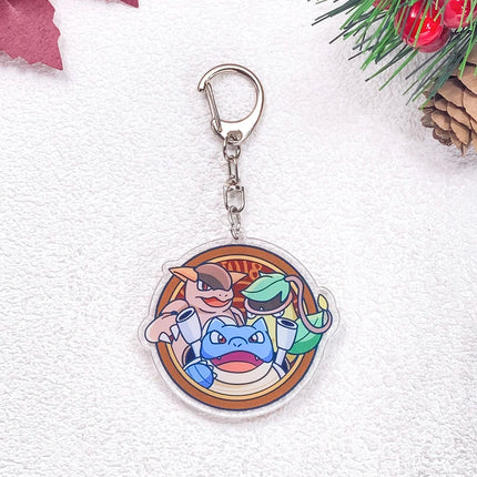 Pokémon Pikachu Gengar Bulbasaur Squirtle Car Keychain Accessories Acrylic Charms Pendant For Bag Key Holder Backpack Decoration