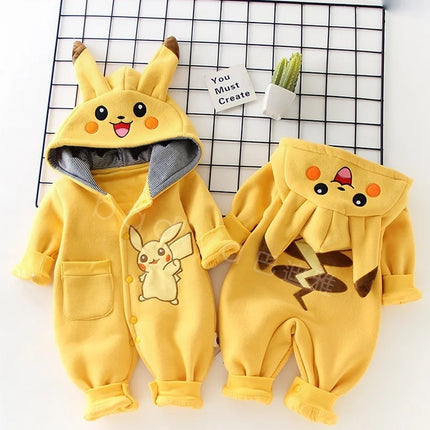 Cartoon Pokemon Pikachu Baby Pyjamsa Newborn Cute Winter Long-Sleeved Kids Rompers Clothing Babies Toddler'S Clothes Onesie Gift