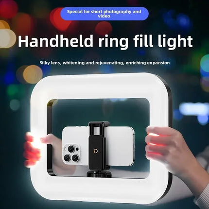 Portable Handheld Ring LED Light New Rabbit Cage Lighting Photography Lamp for Mobile Live Broadcast Selfie Light Decoration