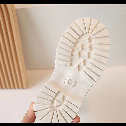2024 Autumn New Children Ankle Boots for Girls White Fashion Leather Shoes Student Non Slip Short Boots Versatile Kids Shoes